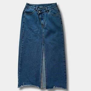 Women's Blue Denim Maxi Skirt Size 4 Y2K 90s